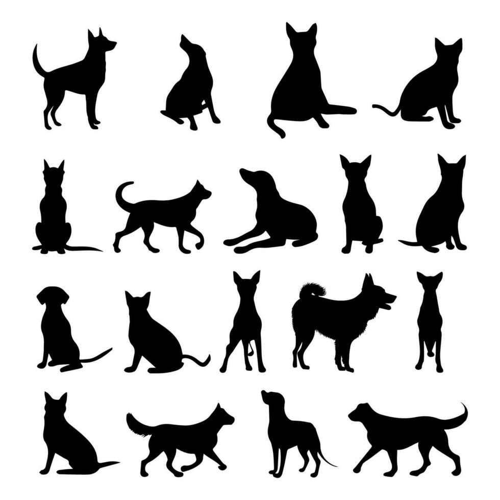 silhouette di cane vettore arte illustrazione