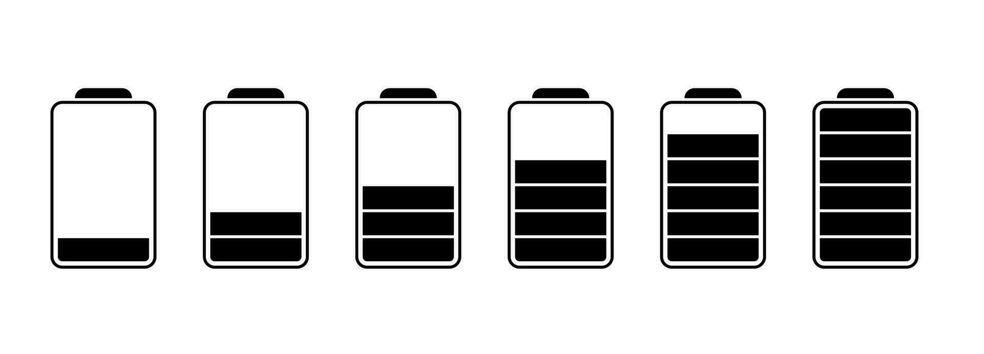 icone della batteria impostate vettore