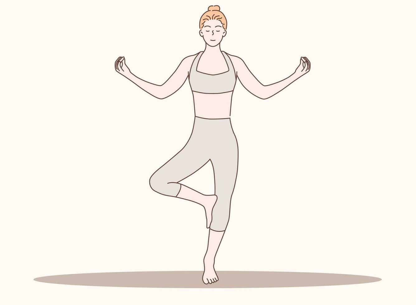 donna yoga vettore illustrazione mano disegnato