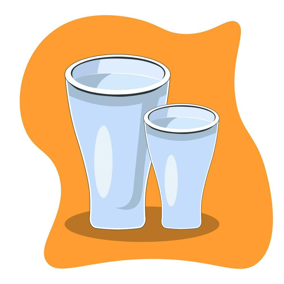 bicchiere pieno acqua logo, icona, colorato cartone animato design. modificabile vettore