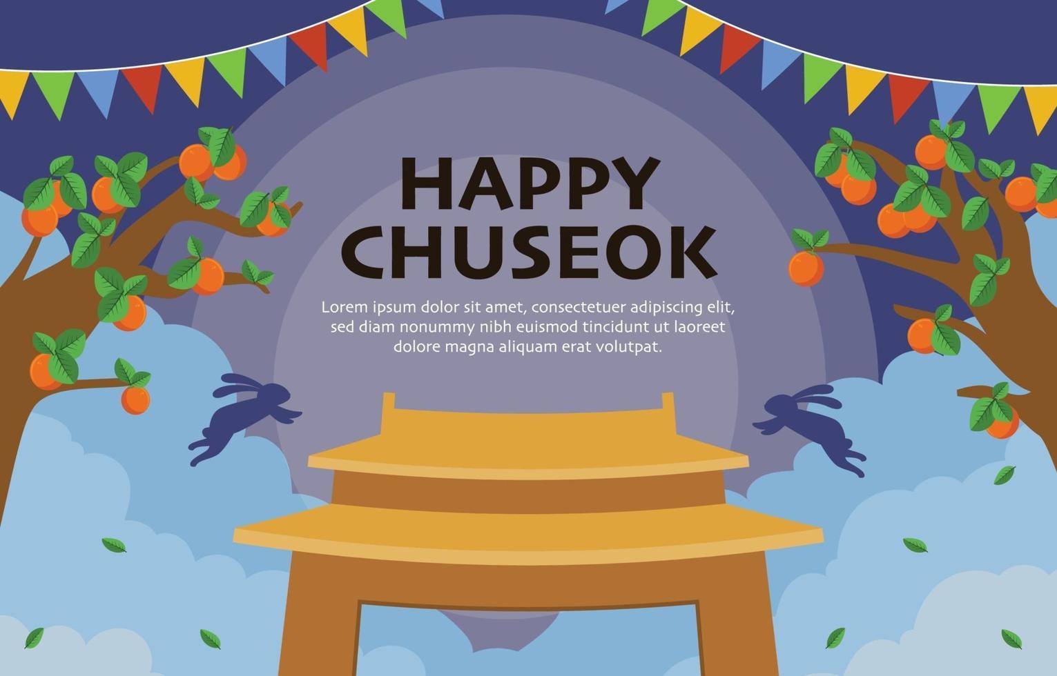 disegno di sfondo del festival chuseok vettore