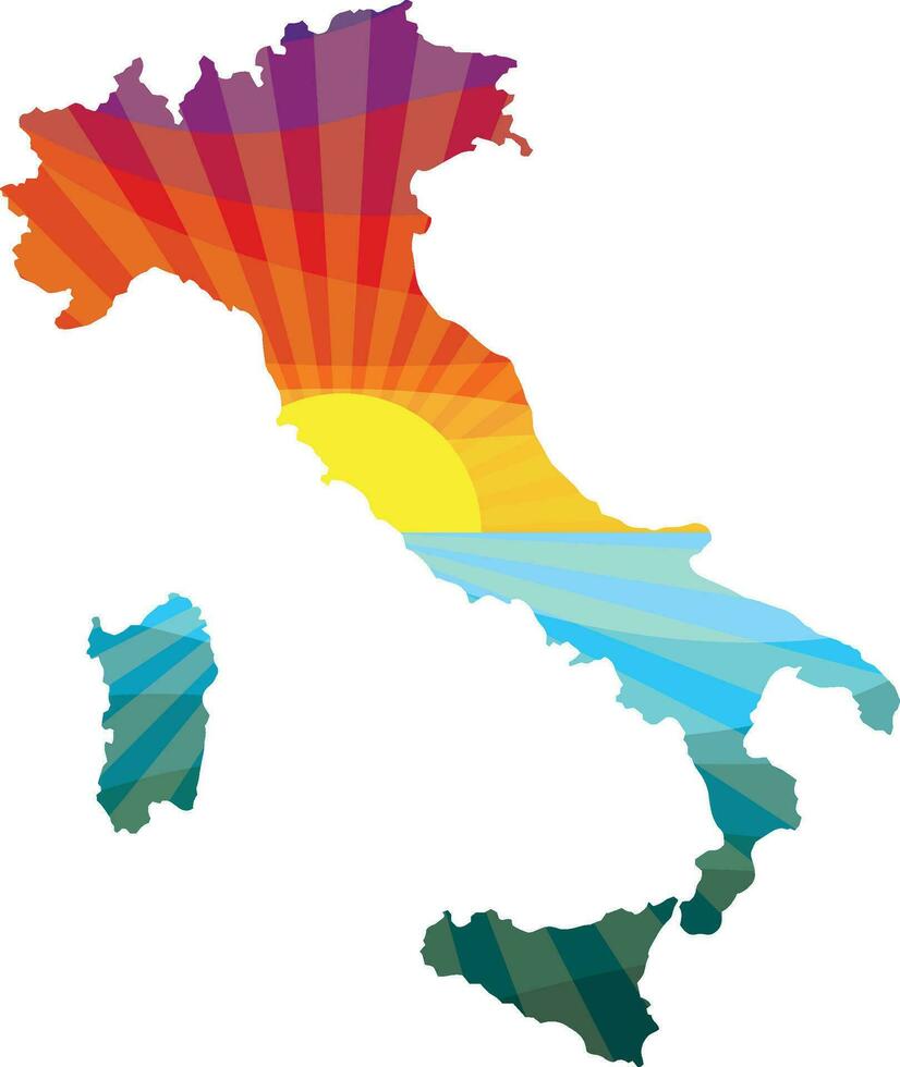 colorato tramonto schema di Italia vettore grafico illustrazione icona