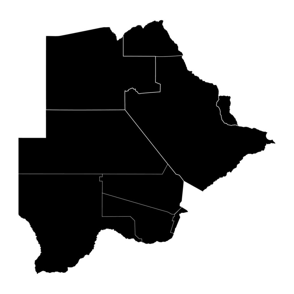 Botswana carta geografica con amministrativo divisioni. vettore