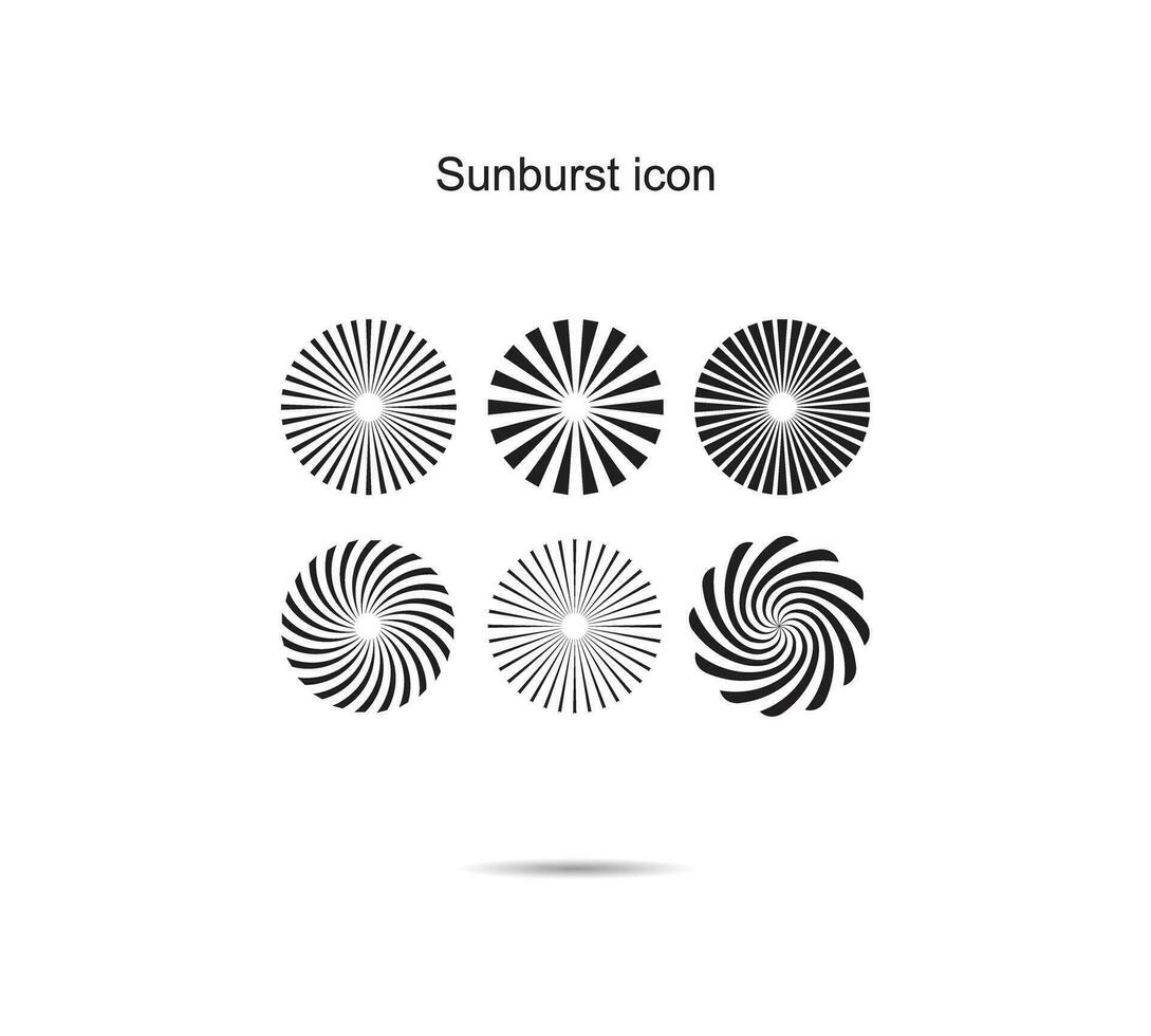 sunburst icona, vettore illustrazione