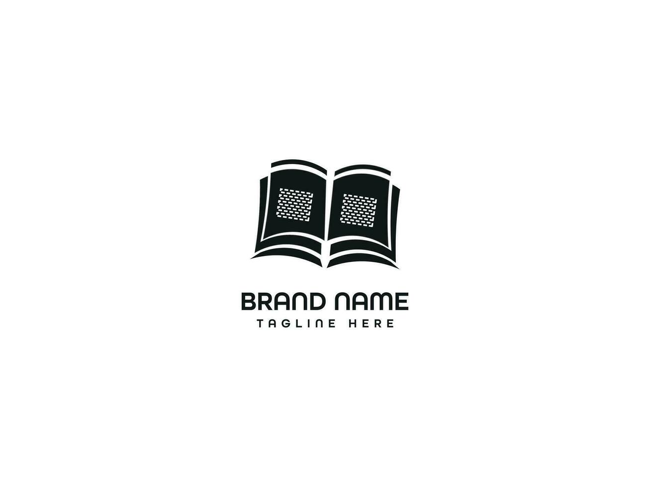 design del logo del libro vettore