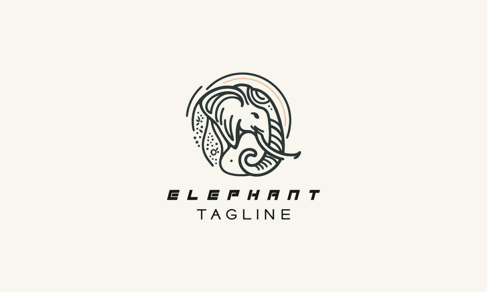 elefante vettore logo icona minimalista design