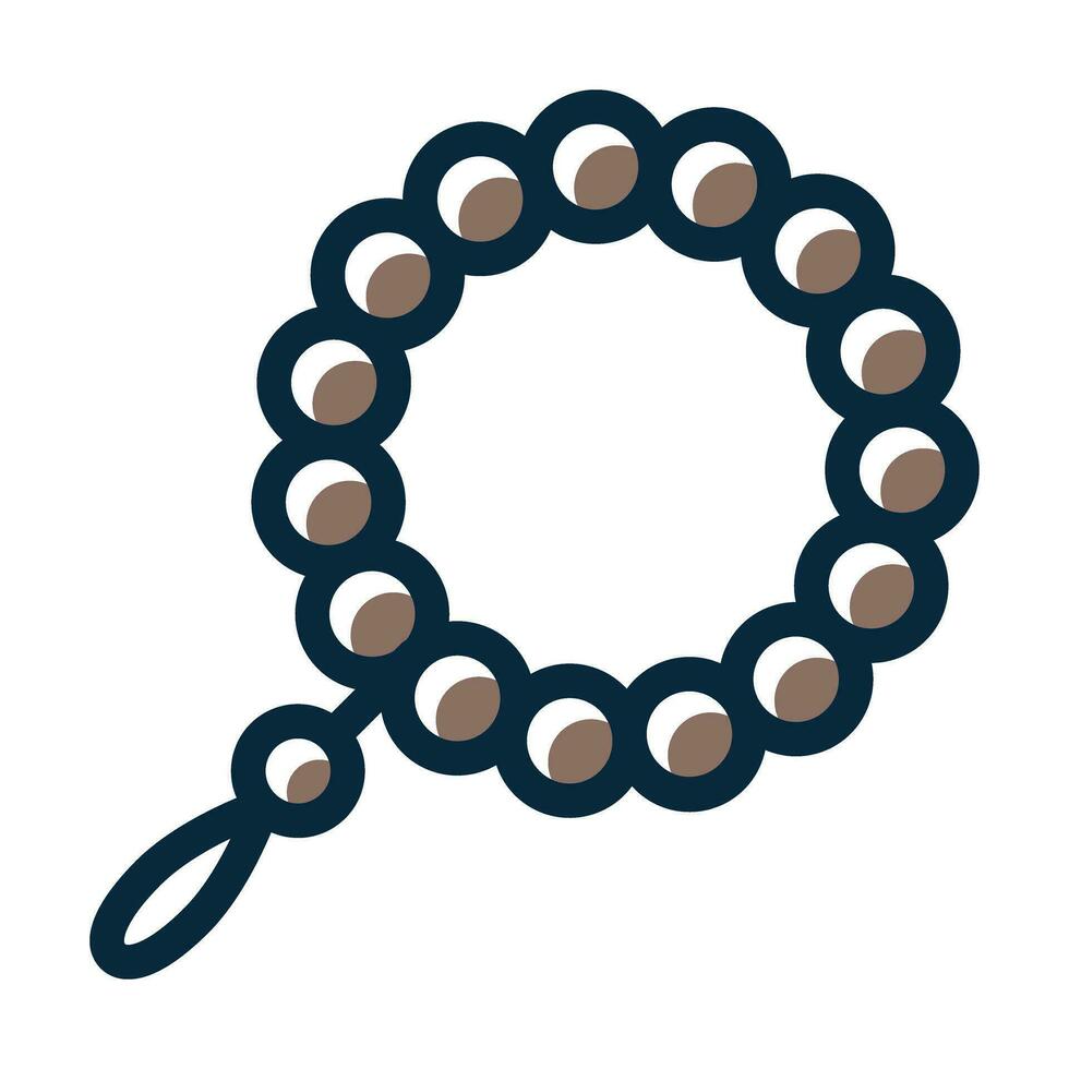 preghiera perline vettore di spessore linea pieno buio colori icone per personale e commerciale uso.