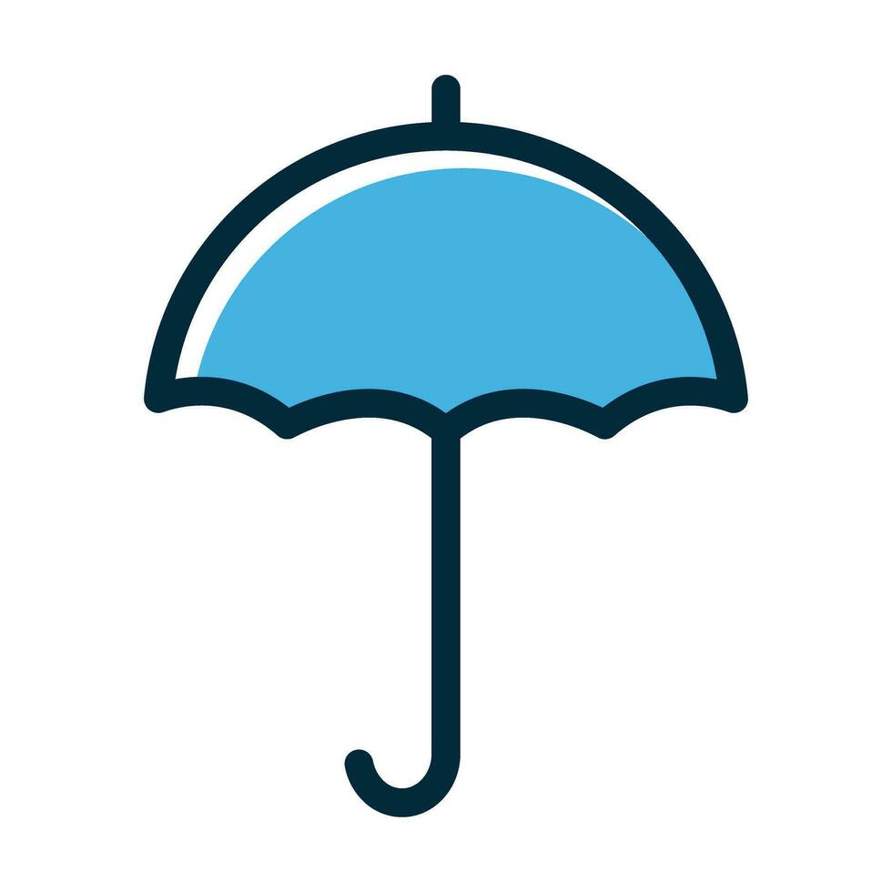 ombrello vettore di spessore linea pieno buio colori icone per personale e commerciale uso.