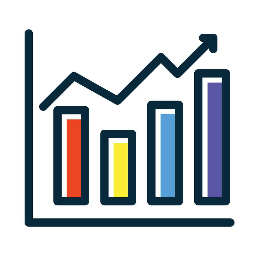 crescita vettore di spessore linea pieno buio colori icone per personale e commerciale uso.