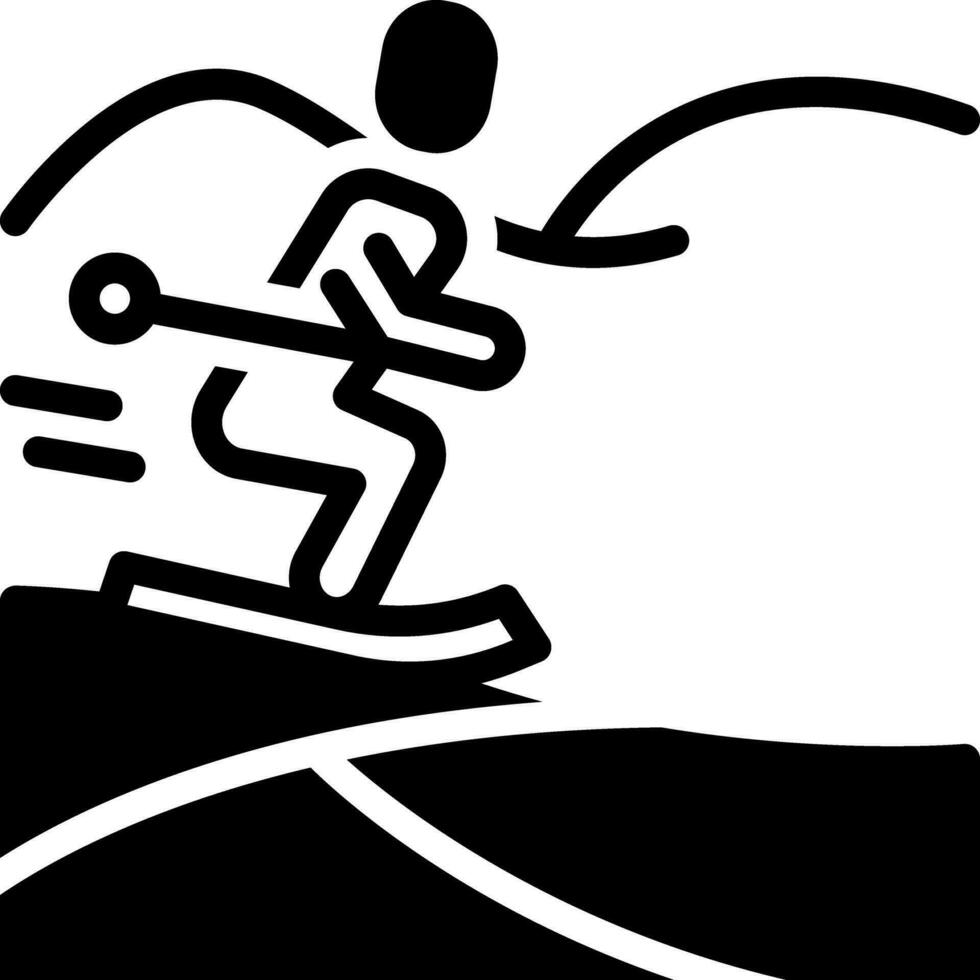 solido icona per sciare vettore