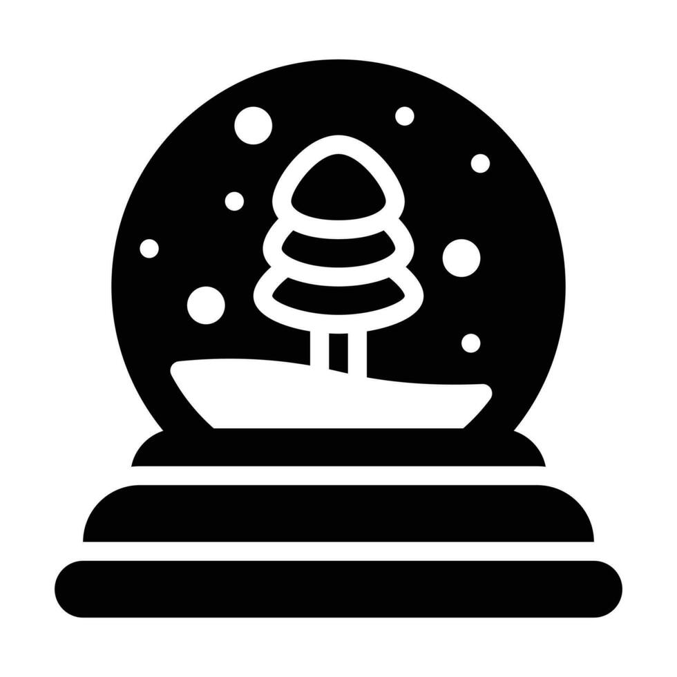 icona del glifo del globo di neve vettore