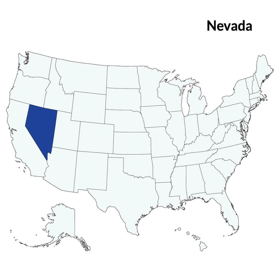 Nevada stato carta geografica. carta geografica di Nevada. Stati Uniti d'America carta geografica vettore