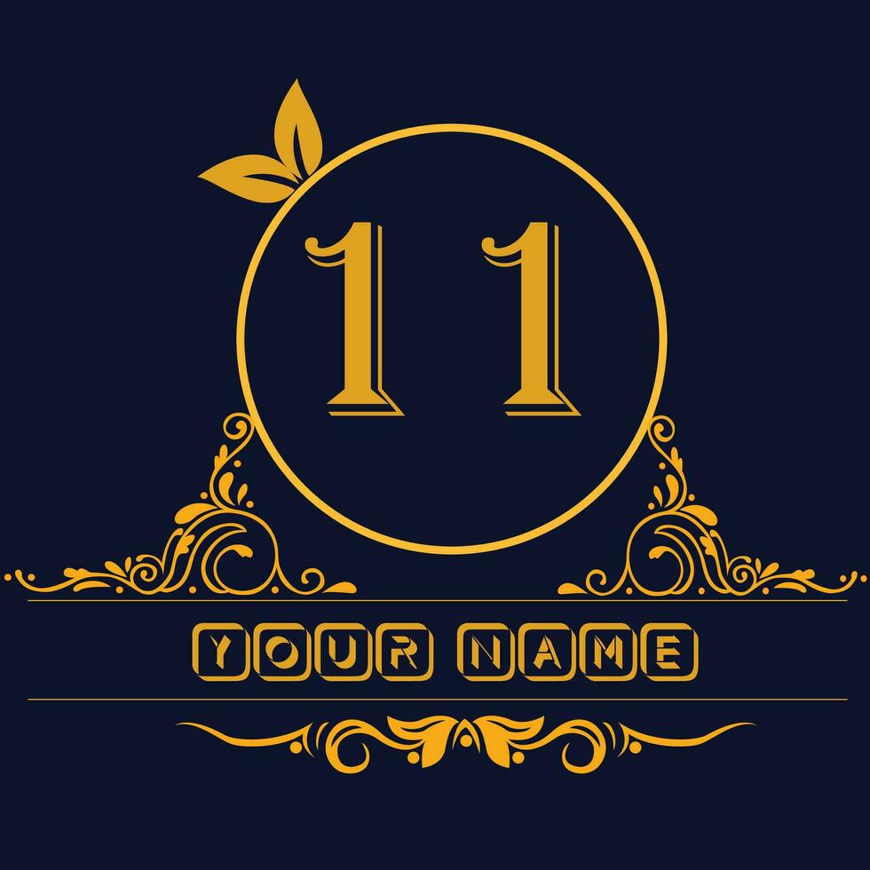 nuovo unico logo design con numero 11 vettore