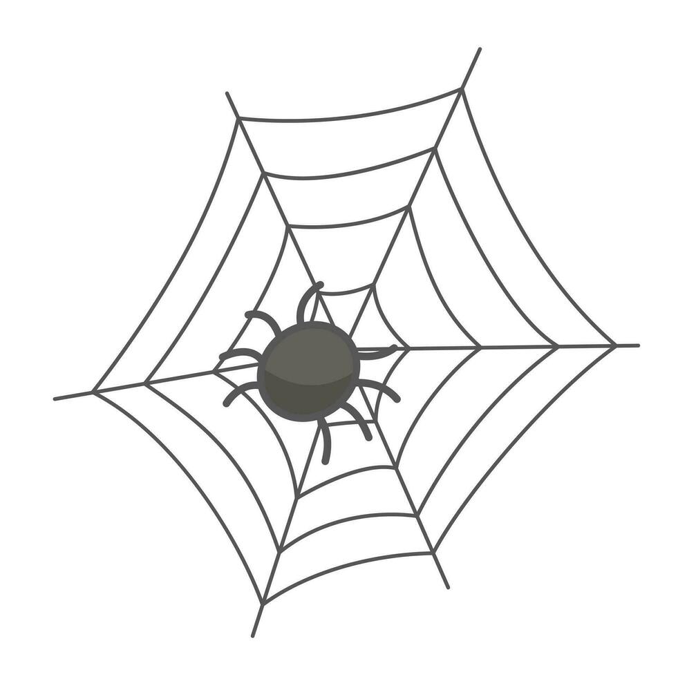carino Halloween ragno ragnatela cartone animato illustrazione vettore clipart etichetta