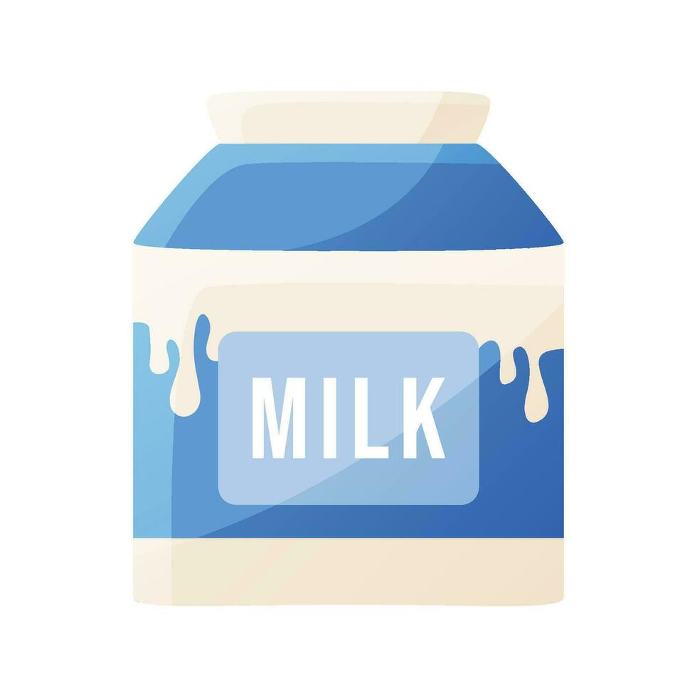 vettore isolato latte scatola nel cartone animato stile