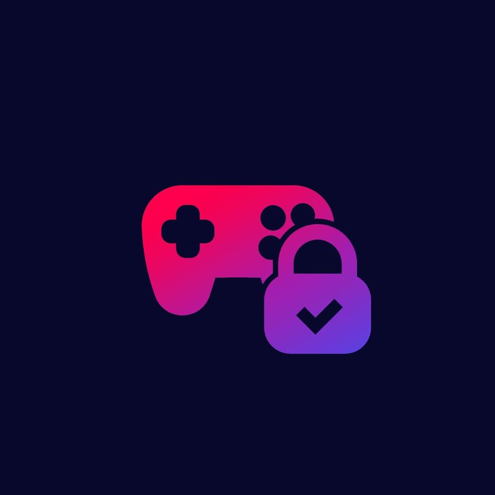 controllo parentale per l'icona dei giochi con gamepad vettore