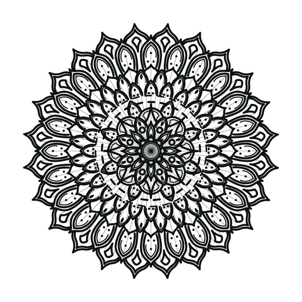 vettore mano disegnato mandala loto fiore disegno