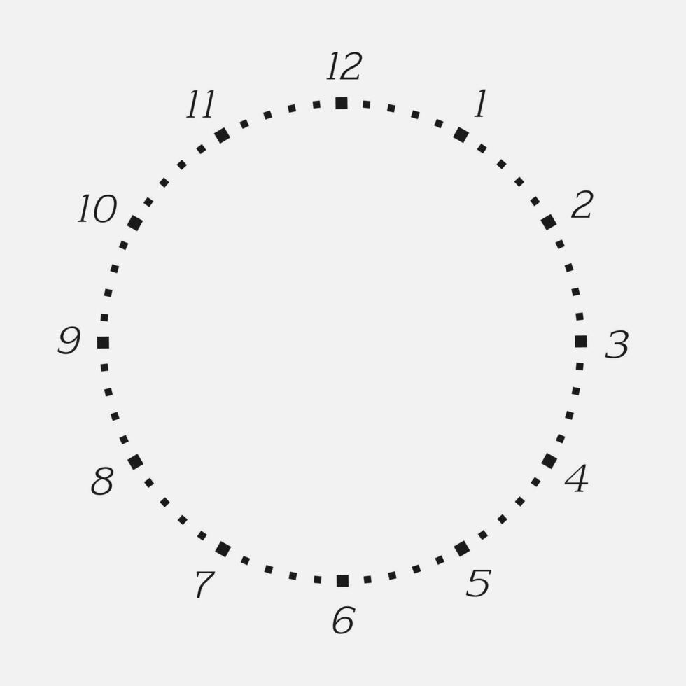 orologio viso su un' bianca sfondo. 12 ore orologio comporre con il giro scala. vettore illustrazione
