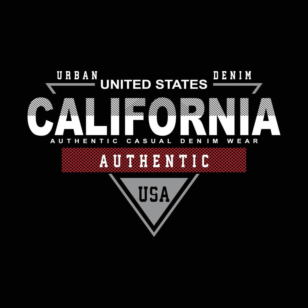 design tipografia abbigliamento urbano california vettore