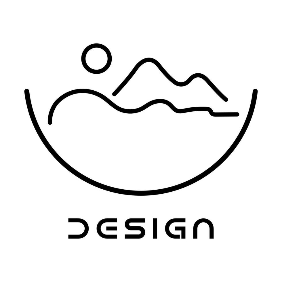 montagna illustrazione simbolo con logo design. vettore