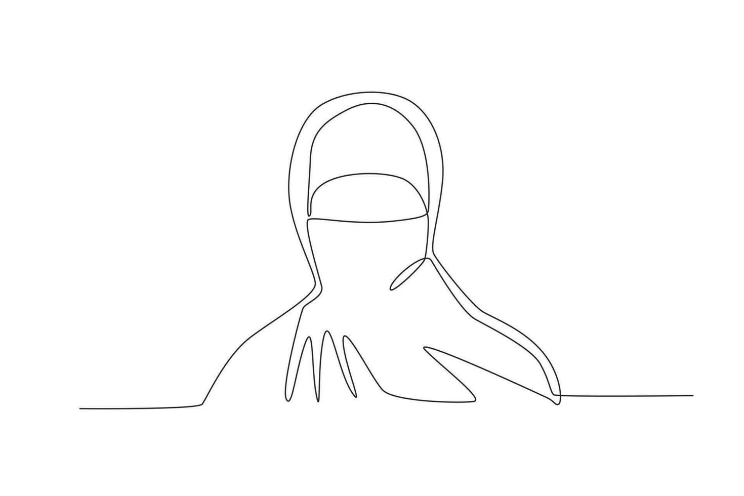 avvicinamento di il viso di un' donna nel un' niqab vettore