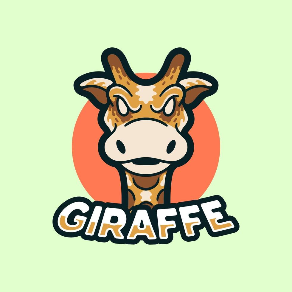 illustrazione del logo della mascotte della giraffa in stile moderno vettore