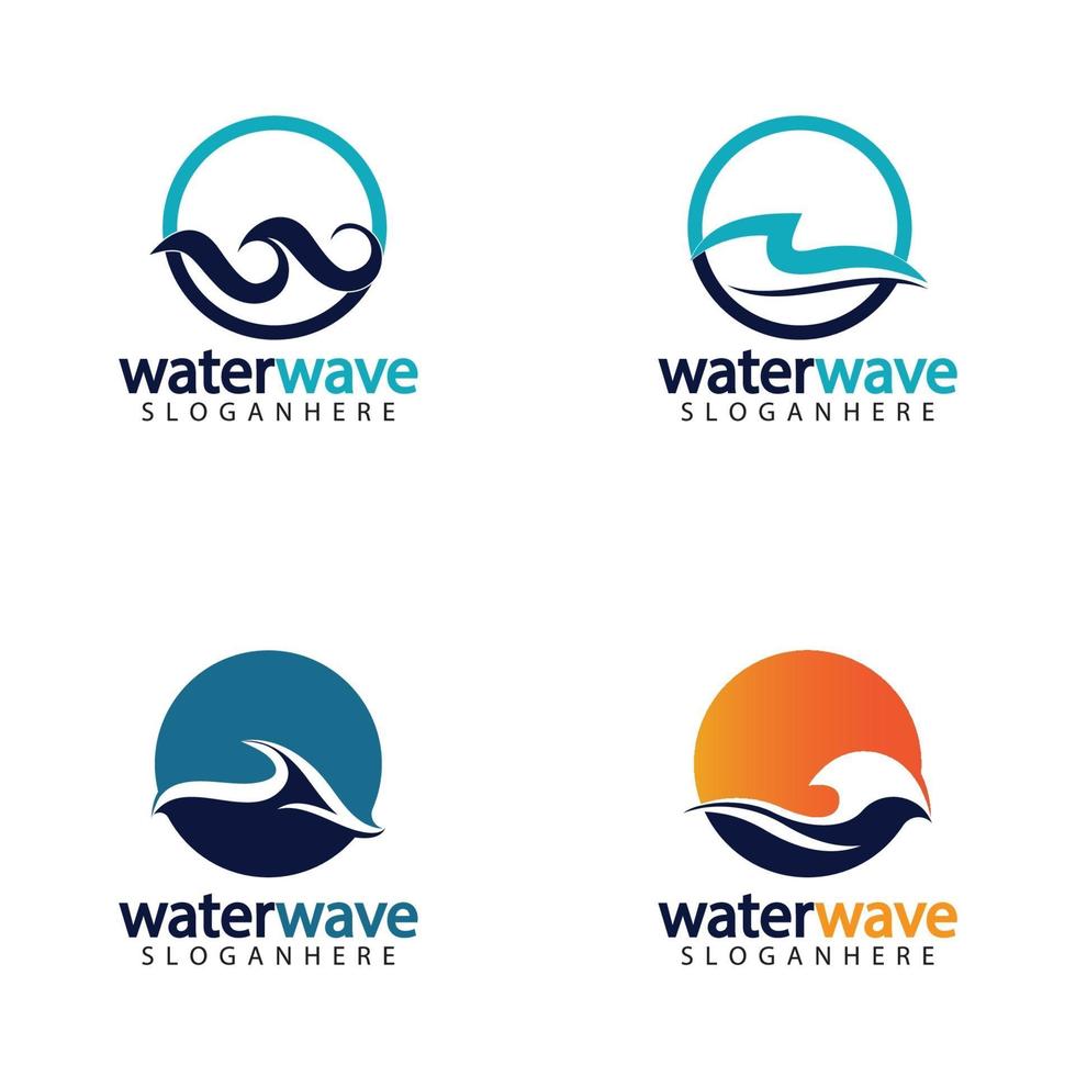 modello di progettazione del logo dell'onda d'acqua vettore