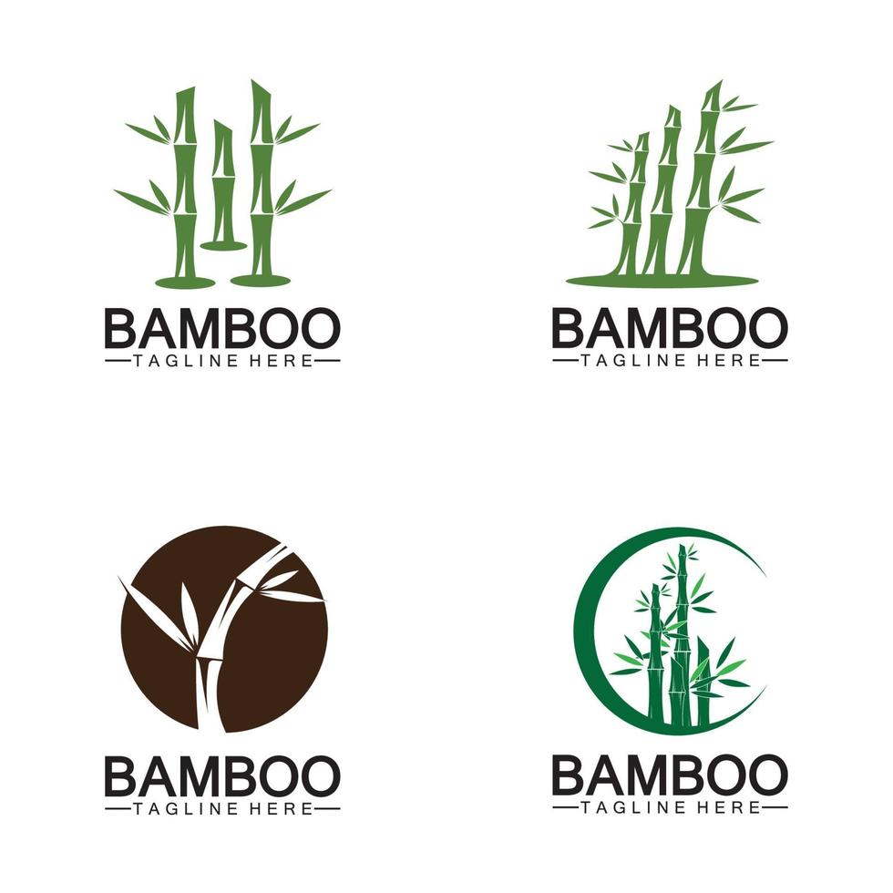 progettazione dell'illustrazione dell'icona di vettore del modello di logo di bambù