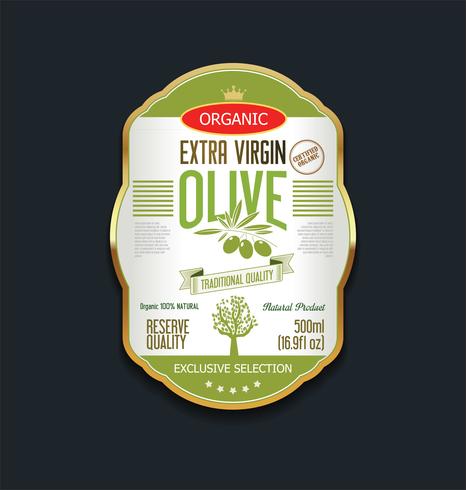 Retro raccolta d&#39;annata dorata del fondo dell&#39;olio d&#39;oliva vettore