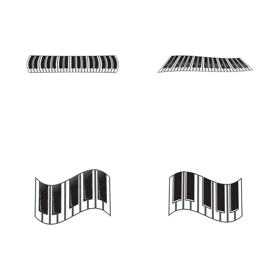 vettori di logo e simbolo di pianoforte