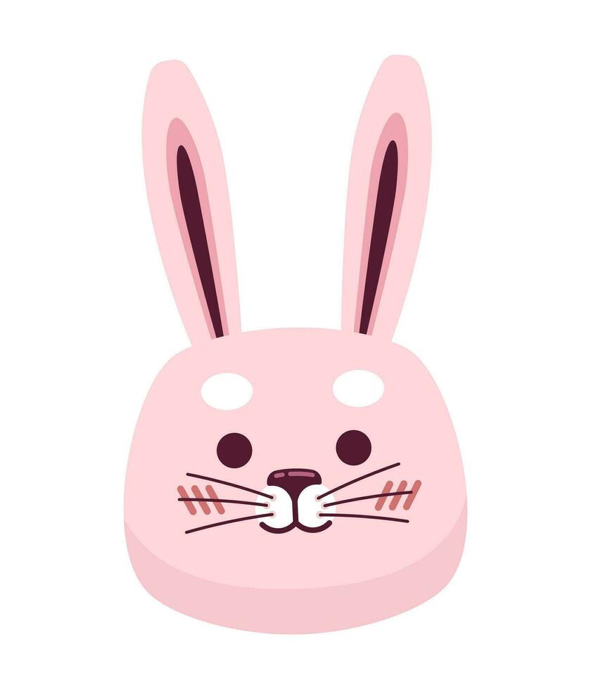 Pasqua coniglietto rosa 2d cartone animato carattere. adorabile coniglio testa isolato vettore personaggio bianca sfondo. morbido kawaii coniglietto. carino lepre. primavera animale soffice colore piatto individuare illustrazione