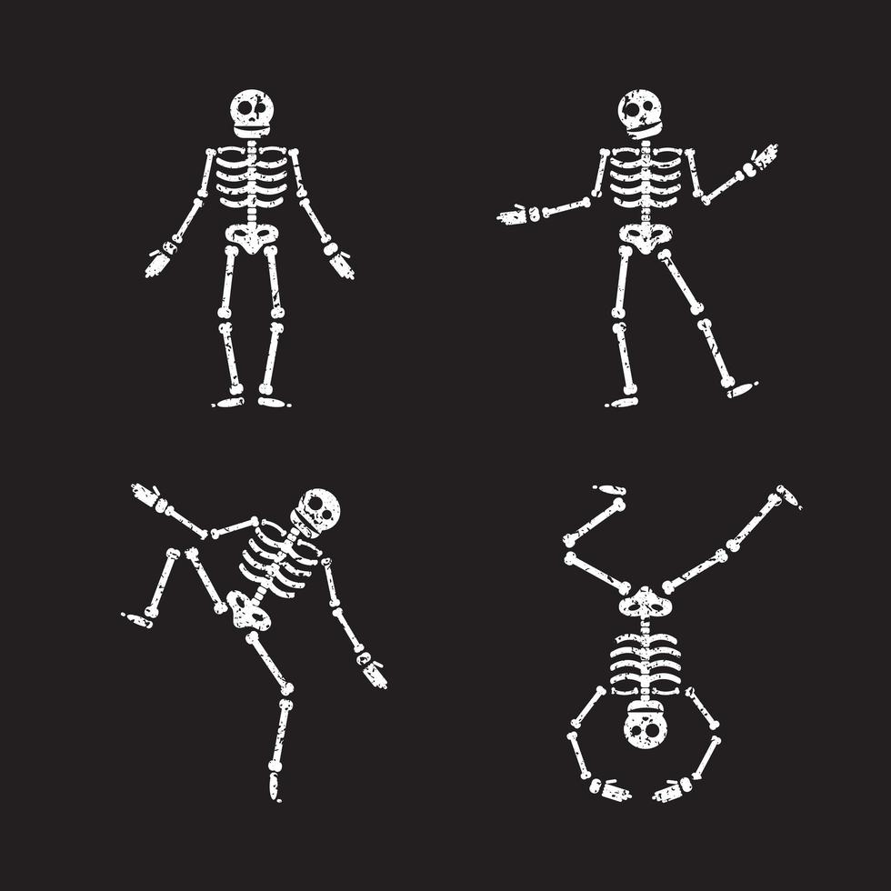 felice illustrazione dello scheletro di halloween vettore