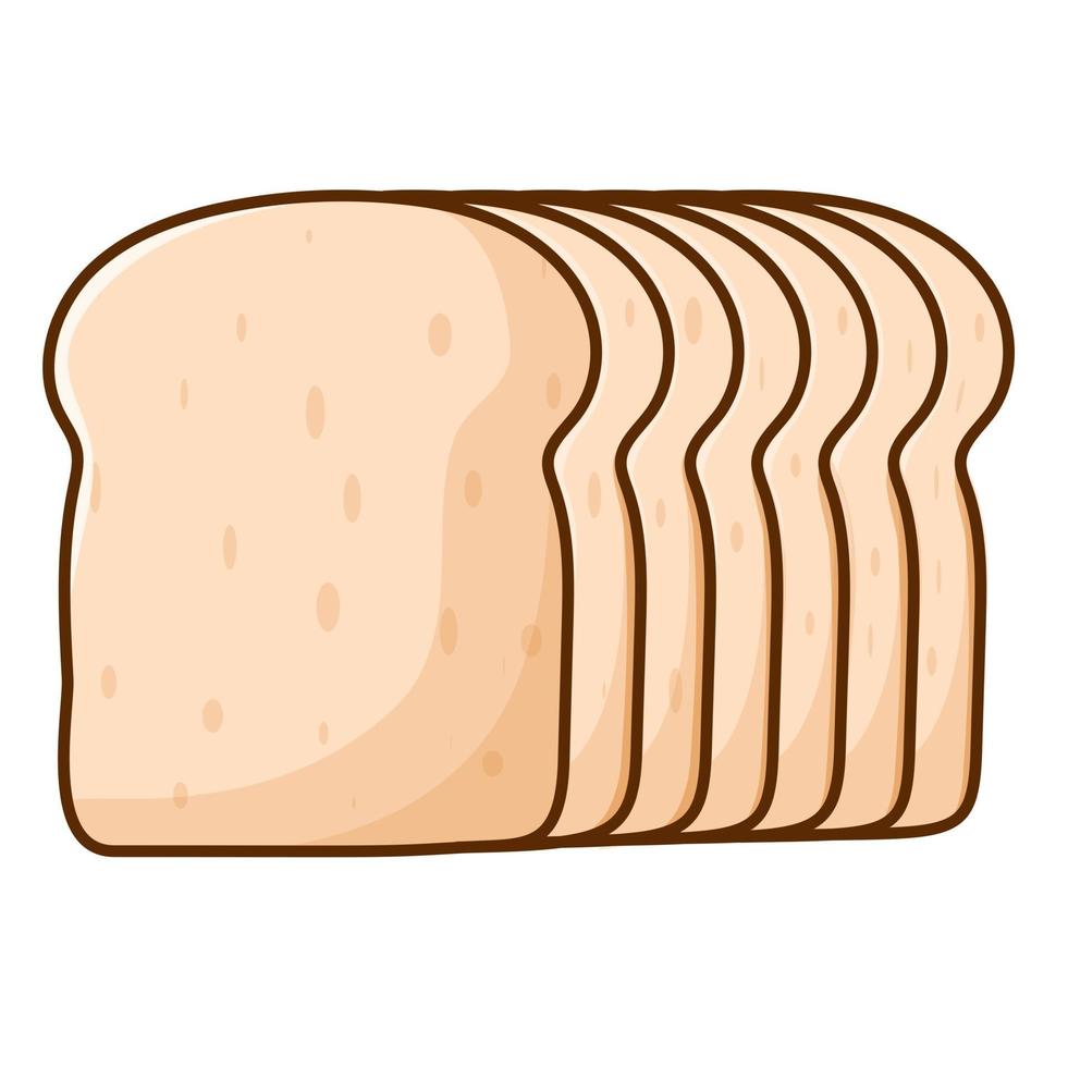 pane bianco illustrazione semplice vettore. pane a fette marrone isolato vettore