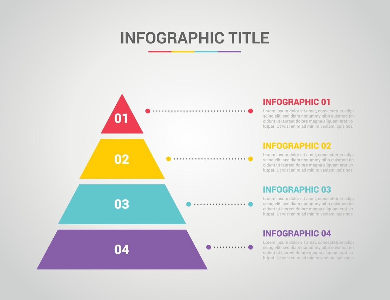 modello di infografica con stile piramidale con testo in spazio libero vettore