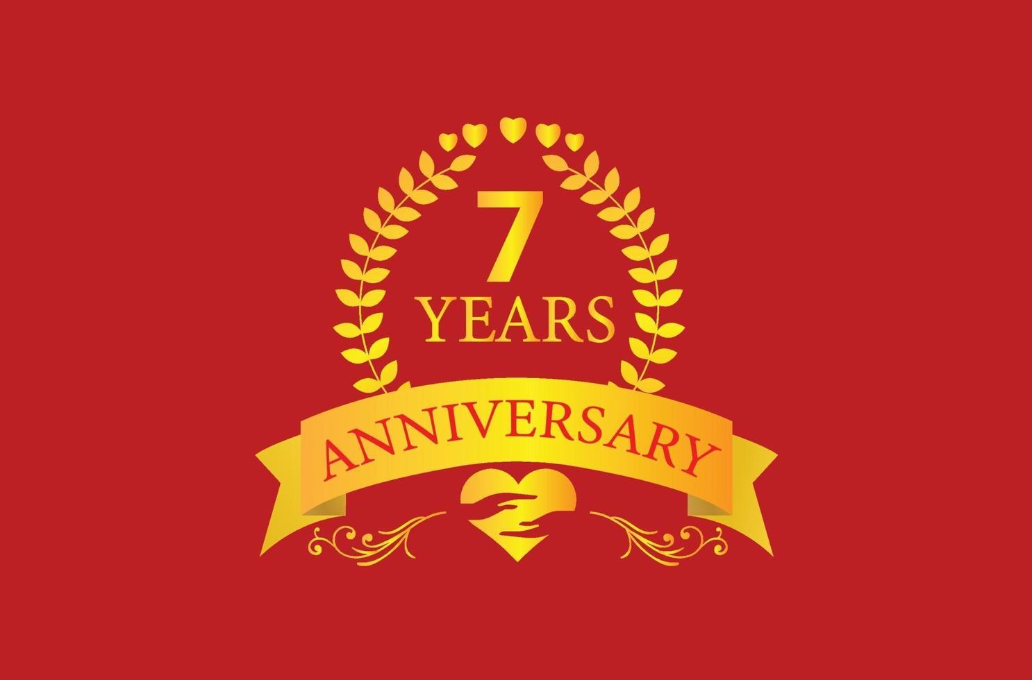 Nuovo design del logo per l'anniversario dei 7 anni vettore