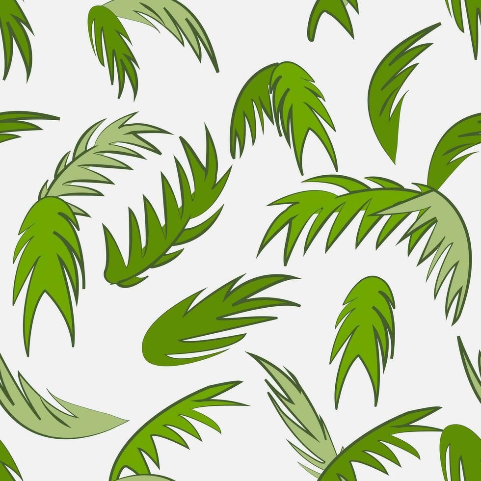 naturale modello. senza soluzione di continuità vettore modello con verde palma le foglie su un' leggero sfondo