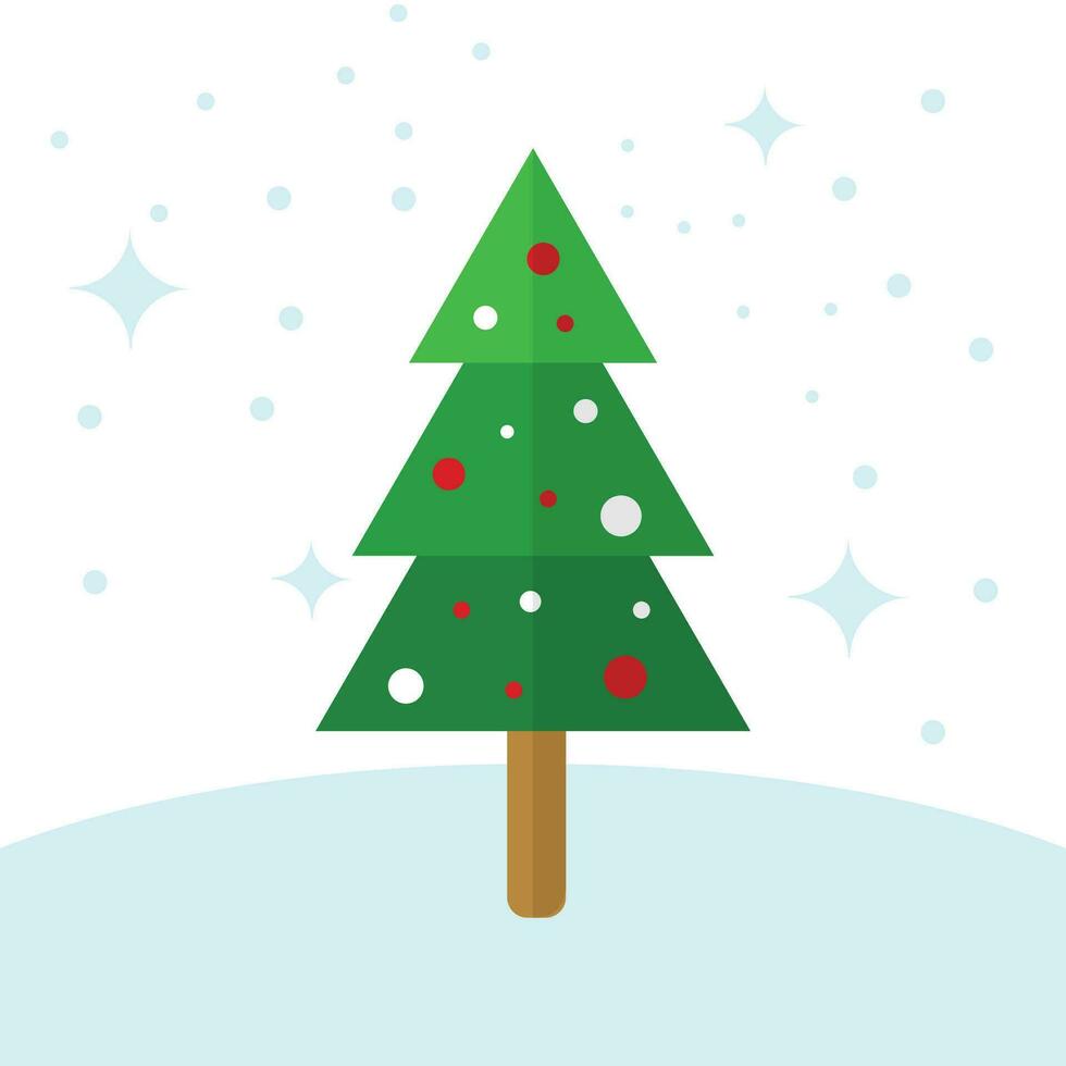 cartone animato Natale albero vettore con ombra