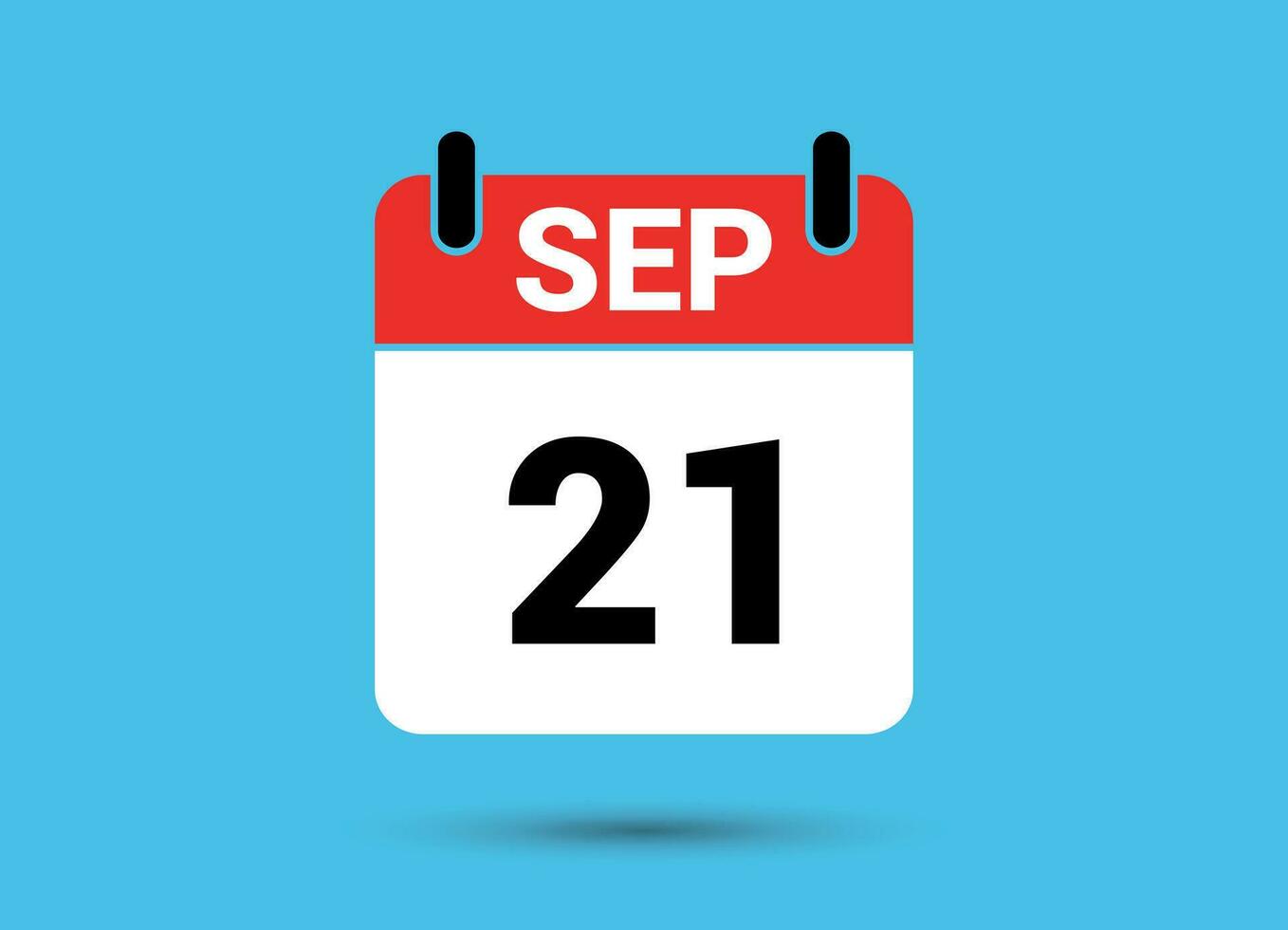 settembre 21 calendario Data piatto icona giorno 21 vettore illustrazione