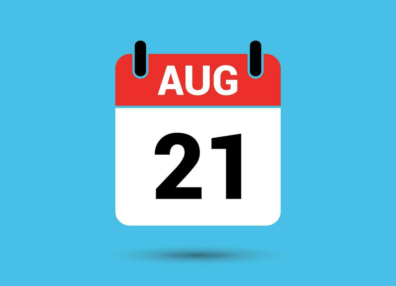 agosto 21 calendario Data piatto icona giorno 21 vettore illustrazione