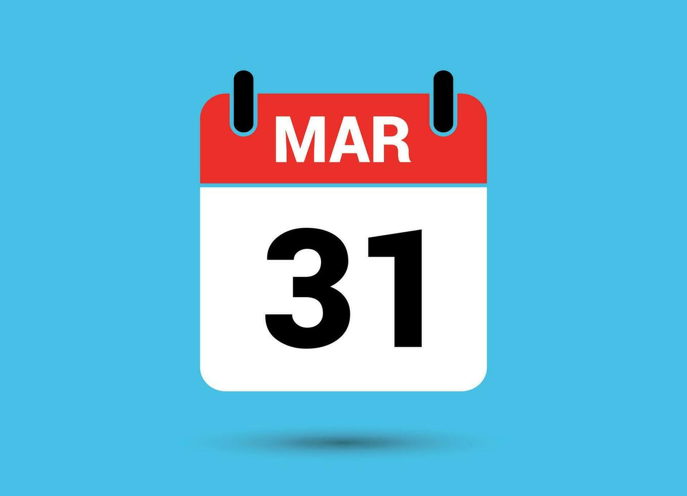 31 marzo calendario Data piatto icona giorno 31 vettore illustrazione