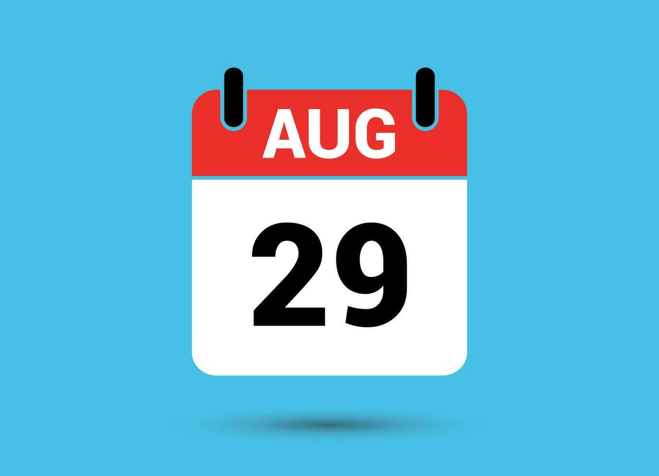 agosto 29 calendario Data piatto icona giorno 29 vettore illustrazione