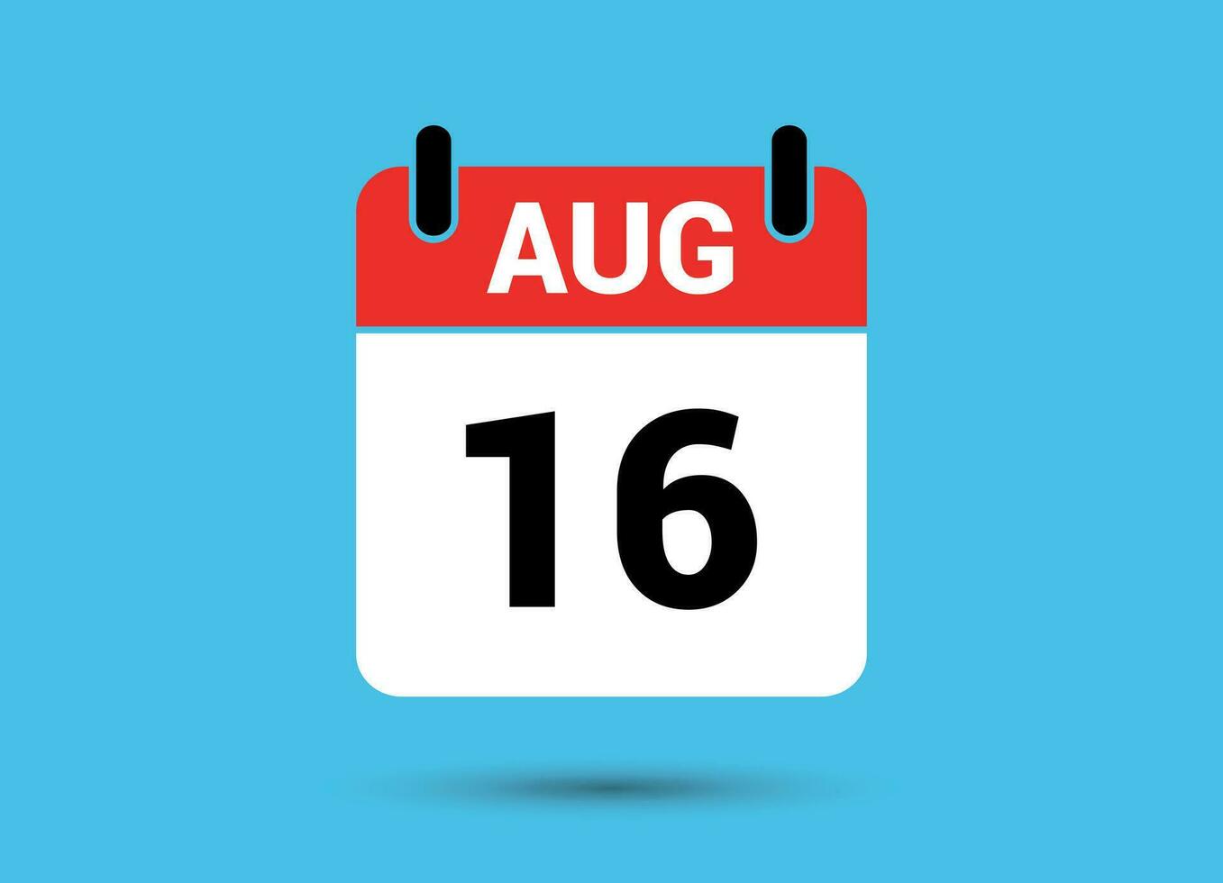 agosto 16 calendario Data piatto icona giorno 16 vettore illustrazione