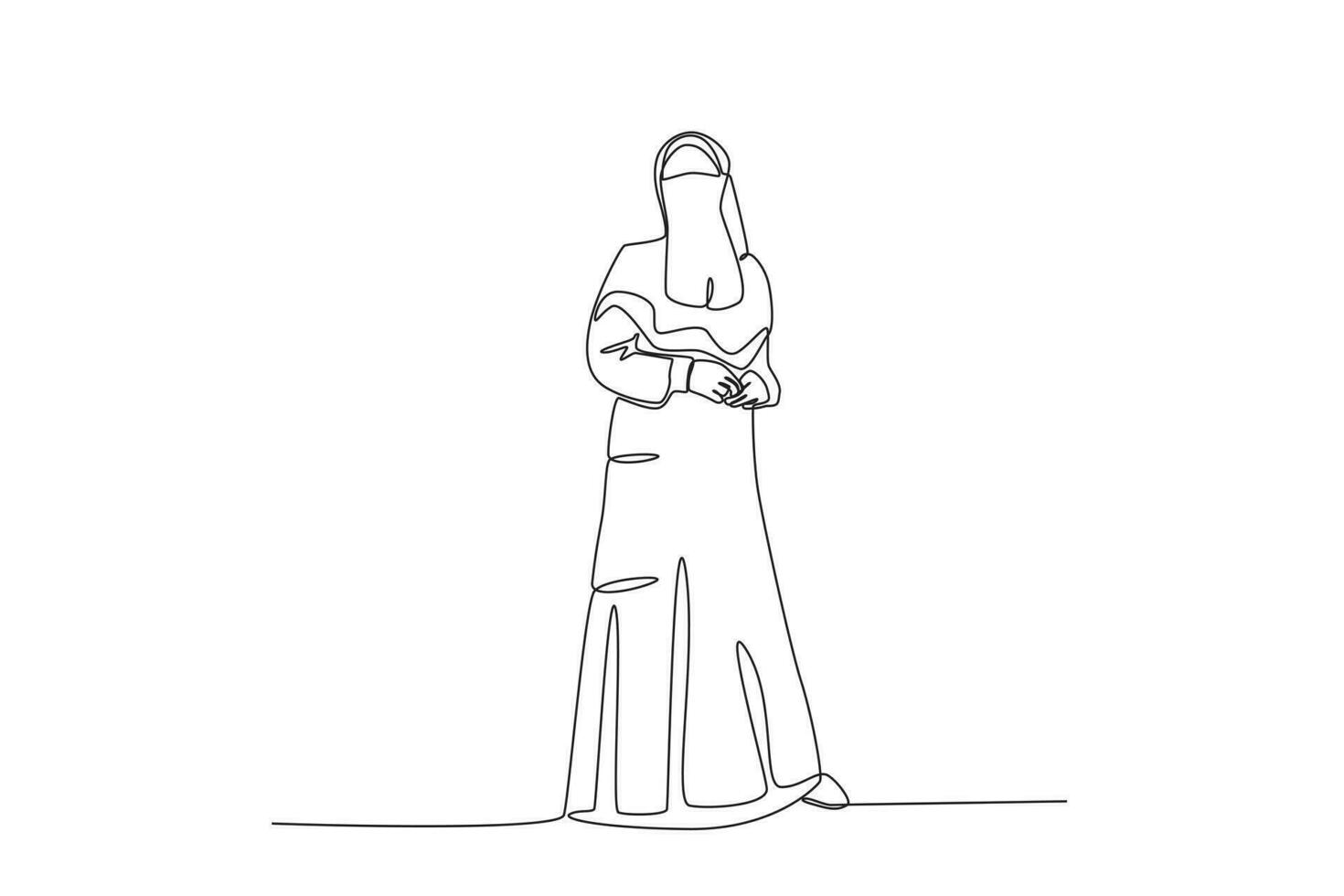 un' donna in piedi maestosamente indossare un' niqab vettore