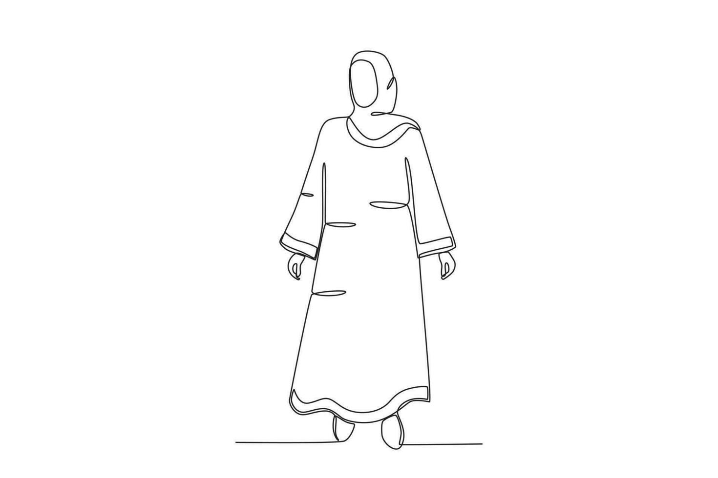 un' donna indossare islamico capi di abbigliamento vettore