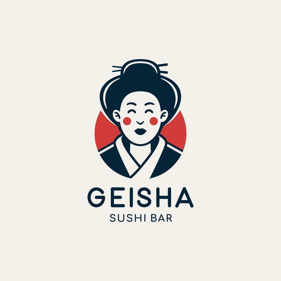 giapponese geisha vettore logo illustrazione