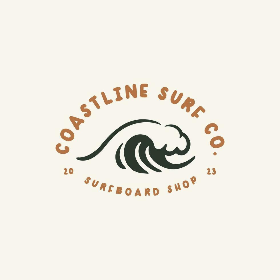 onda logo design modello per Surf club, Surf negozio, Surf merce. vettore