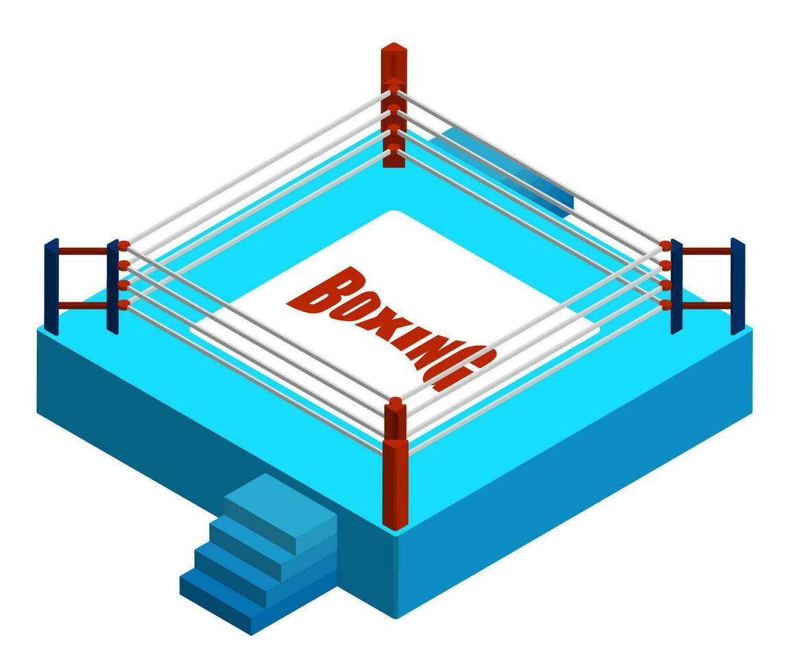 arena per boxe e marziale arti partite. vuoto gli sport squillare nel isometrico. vettore