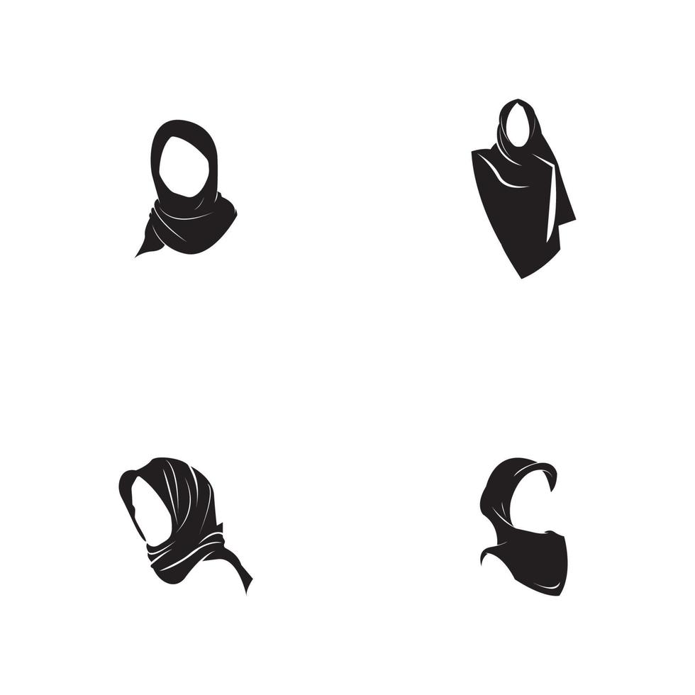 hijab donne silhouette nera icone vettoriali app-vector