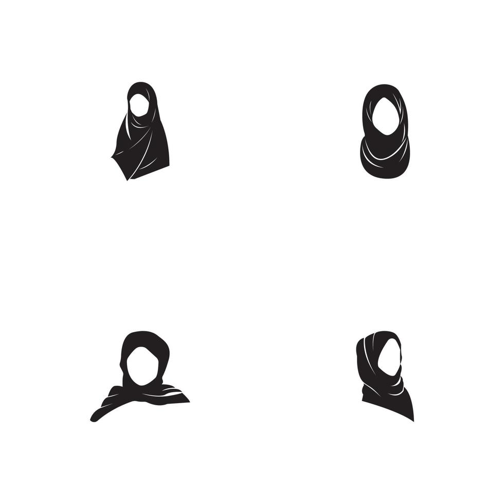 hijab donne silhouette nera icone vettoriali app-vector