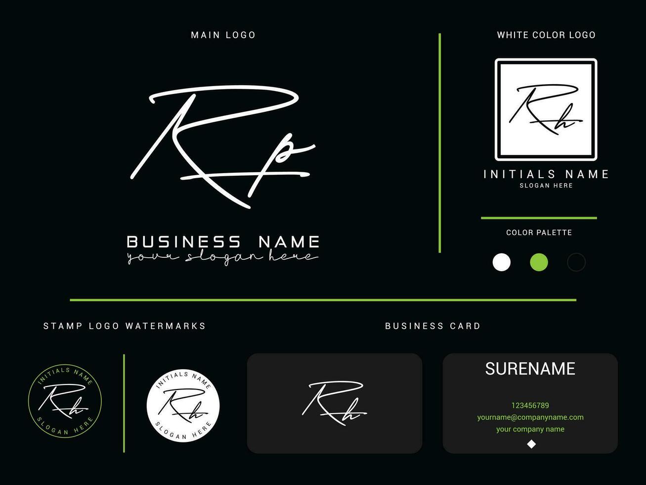 lusso rp logo icona vettore, minimalista rp firma logo lettera e il branding design vettore